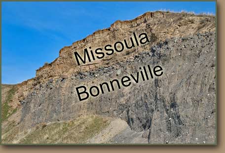 Multiple Lake Missoula deposits cap Bonneville Flood material.