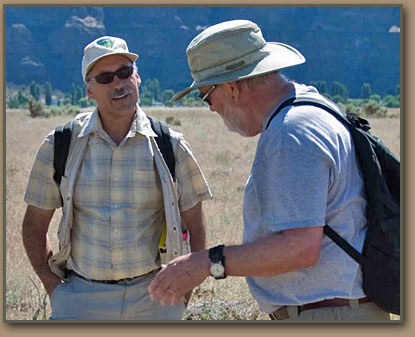 BLM geologist and Wentachee Ice Age Floods Institute President Brent Cunderla and Vic Baker on West Bar.