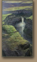 Stev Ominski painting of Palouse Falls.