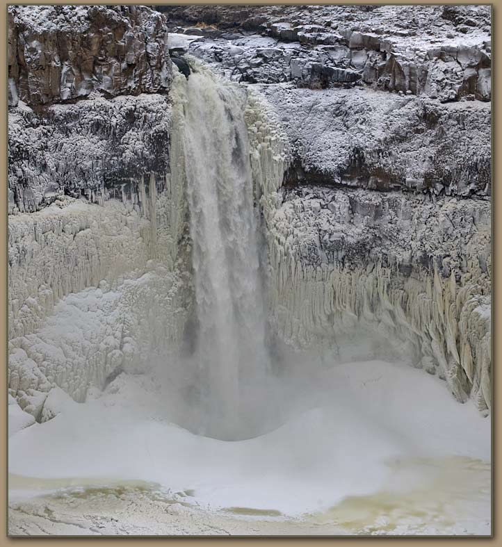 Palouse Falls in winter.