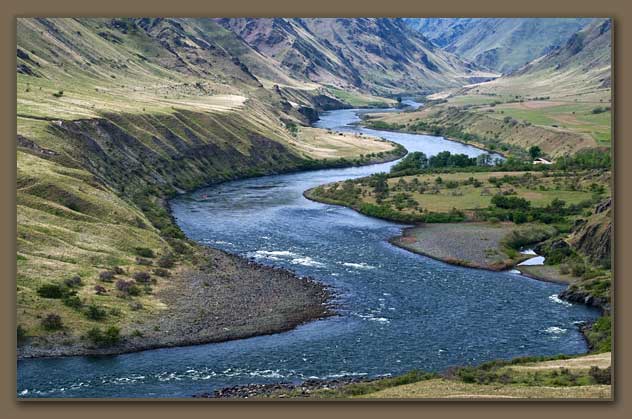 Snake River and Bonneville Flood gravel in Hells Canyon, Idaho.