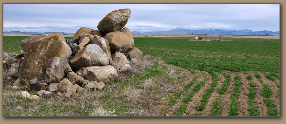 Farmers forced to remove or pile countless boulders and stones left by the retreating icesheet.